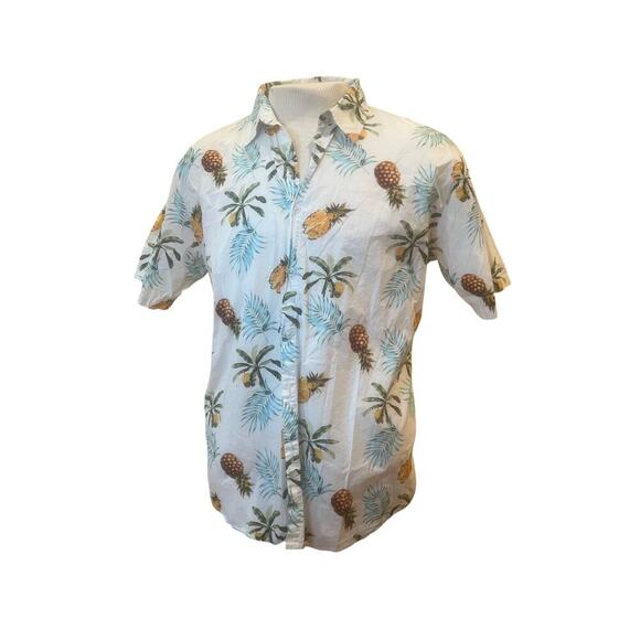 VOGAL Other - VOGAL HAWAIIAN SHIRT PINEAPPLE DESIGN SHORT SLEEVE MENS SIZE LARGE